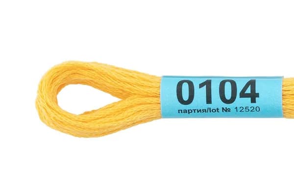 Мулине GAMMA нитки для вышивания 2 шт. по 8 м., 0104 желтый