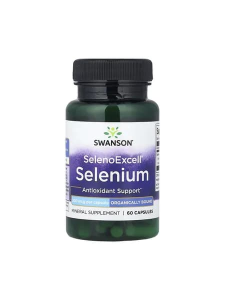 Swanson, Selenoexcell Selenium 200 мкг, Селен, 60 капсул, Антиоксидант для поддержки простаты у мужчин, сердца и сосудов