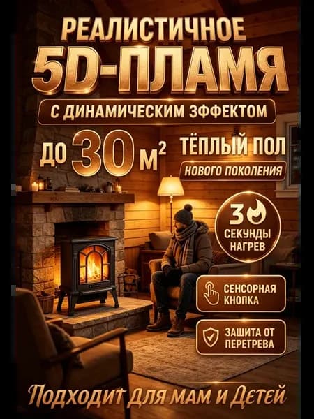 Портативный камин-обогреватель для зимы