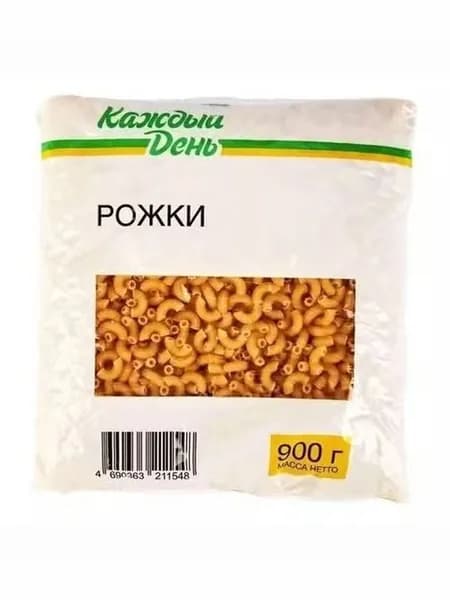 Макаронные изделия Каждый День Рожки 900 г
