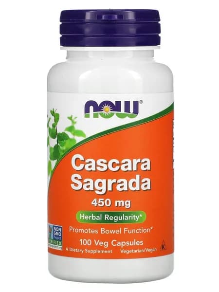 Каскара саграда (для регулярного стула) NOW Cascara Sagrada 450 мг, 100 вегетарианских капсул