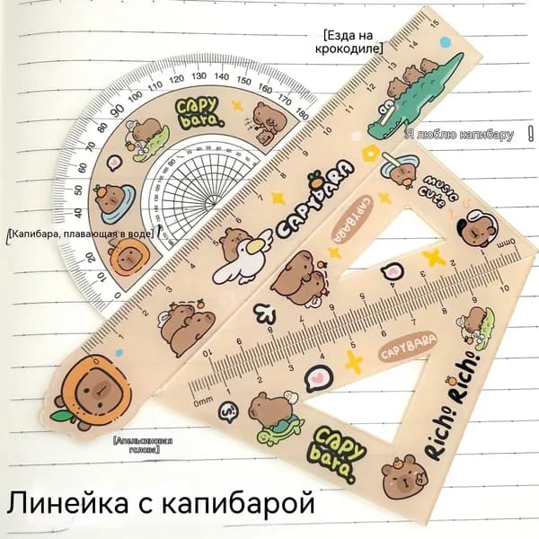 Набор линеек для школы, милый дизайн