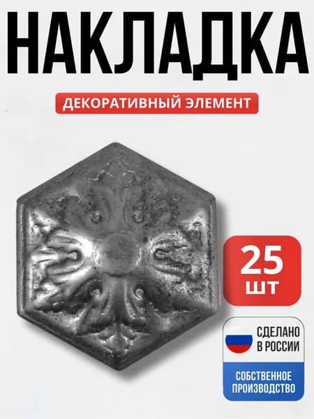 Набор 25 шт., Декоративная накладка 40*1,2 мм для ворот, забора, решеток, оградок