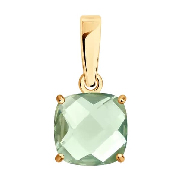 Золотая подвеска DIAMANT-ONLINE с празиолитом 585 пробы