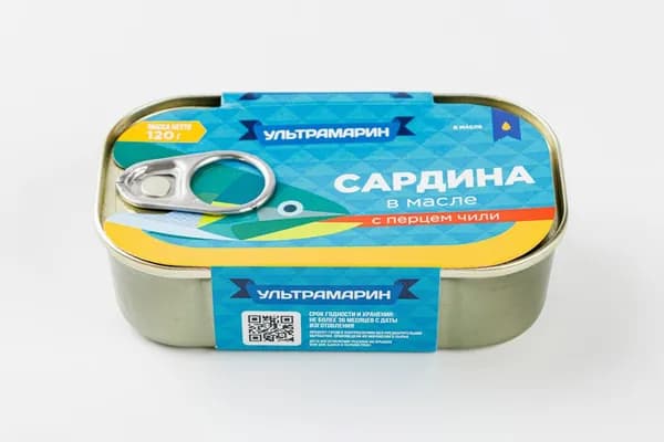 Сардина в масле с перцем чили, 120 г