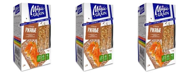 Хлебный спас Хлебцы Magic Grain Ржаные с семенами льна и кунжута,160 гр,3 шт