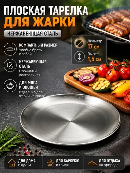Тарелка 17 см 1 шт серебристый