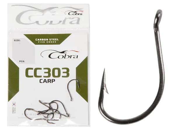 Крючки рыболовные Cobra CARP HIRASU CC303, размер 2, 8 шт в упаковке / Крючки для рыбалки Кобра Карп Хирасу