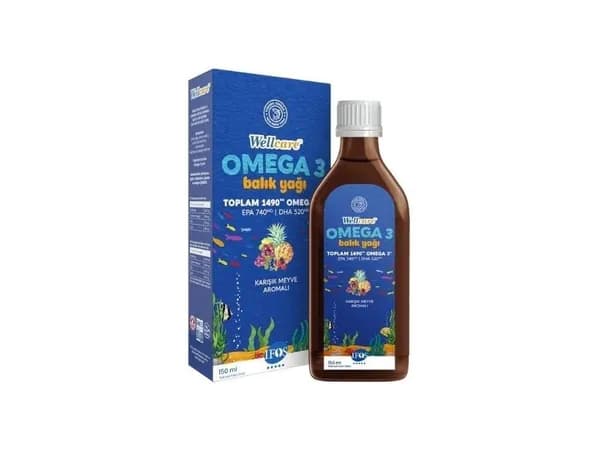 Wellcare Омега 3 Рыбий жир со вкусом смешанных фруктов 150 мл