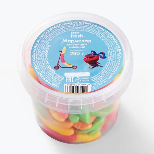 Жевательный мармелад Ozon fresh, червячки, кислые, 250 г