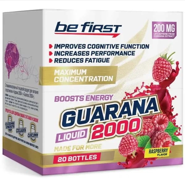 Be First Guarana Liquid 2000 mg Maximum Concentration 20 ампул, Гуарана жидкая экстракт 2000 мг