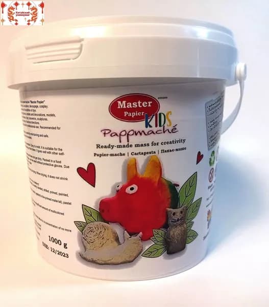 Папье-маше "Master Papier Kids" готовая пластичная масса для творчества, 1 кг