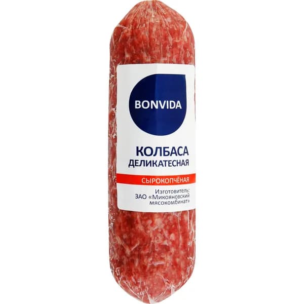 Колбаса BONVIDA Деликатесная сырокопченая, 240г