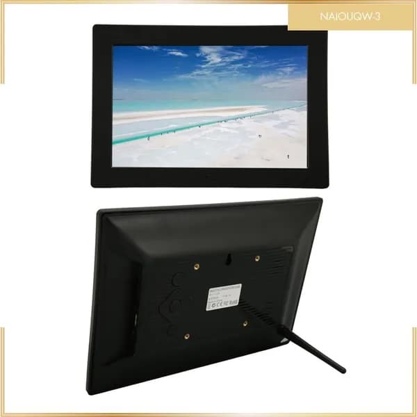 10 Inch Digital Photo Frame, Высококачественный IPS экран, для домашнего использования и подарков Черный американский стандарт
