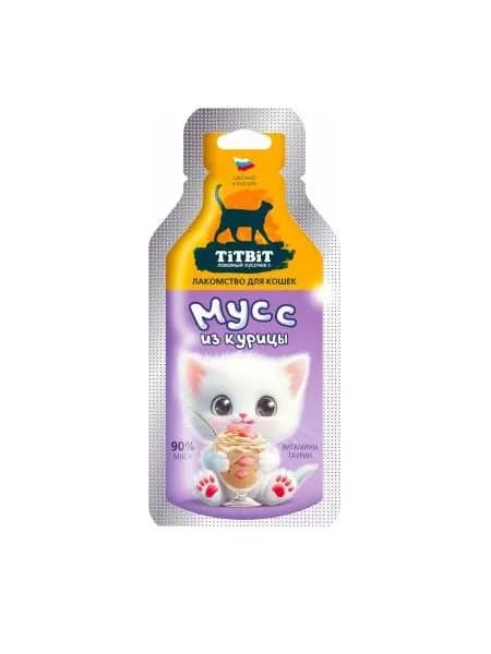 Titbit Лакомство для кошек, мусс из курицы, 15 гр