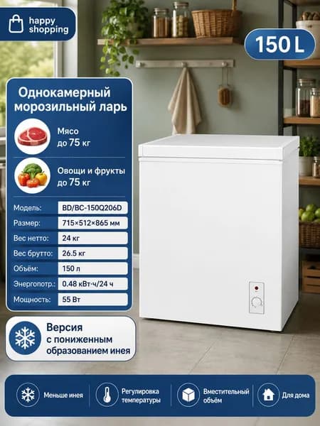Морозильная камера Мини-энергосберегающий бытовой холодильник-морозильник, белый