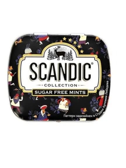 Конфеты Scandic без сахара со вкусом Клубничный микс,14г,1шт (216)