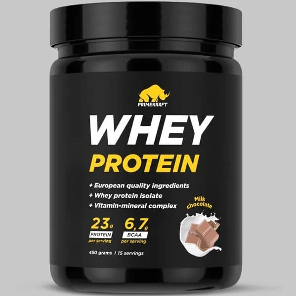 Протеин сывороточный Prime Kraft (Прайм Крафт) Whey Protein с витаминами и минералами - Молочный шоколад, 450 гр