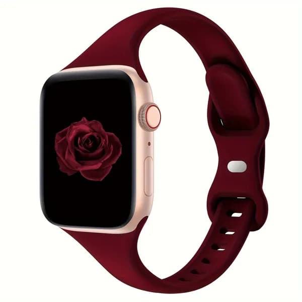Тонкие ремешки для Apple Watch 38 мм 40 мм 41 мм 42 мм 44 мм 45 мм 49 мм, мягкий силиконовый спортивный ремешок для IWatch Series 9 8 7 6 5 4 3 2 1 SE