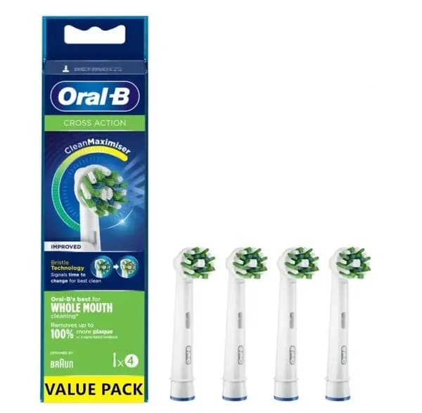 Насадки для зубных щеток ORAL-B CrossAction белый EB50RB-4 (4 шт)