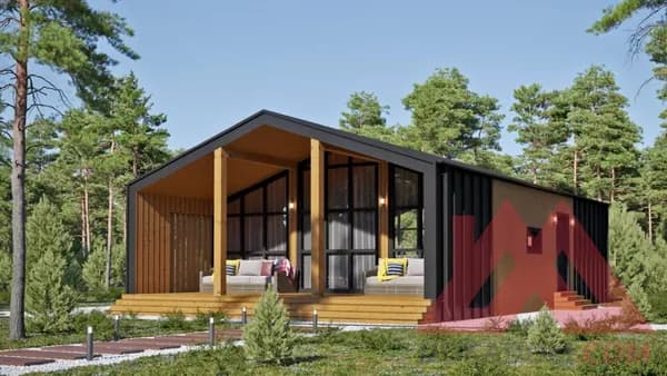 Архитектурное решение каркасного дома "Модис", 8*12 м, 65 м.кв