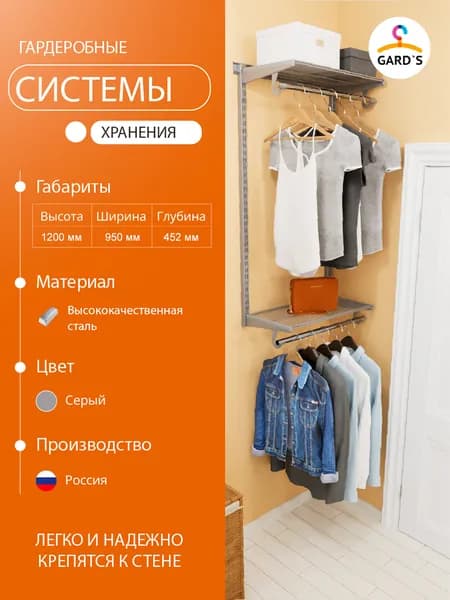 Гардеробная система №12, серая