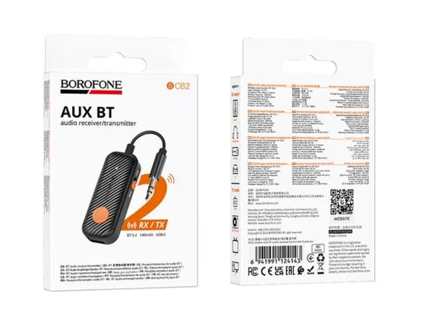 Bluetooth трансмиттер Borofone BC62, активная акустика 3.5mm, USB Type-C