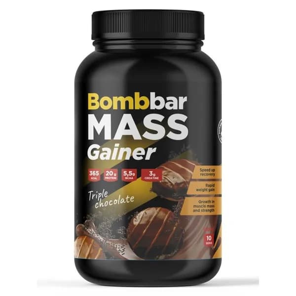 Bombbar Mass Gainer сухой концентрат для приготовления напитка "Тройной шоколад", 1000г