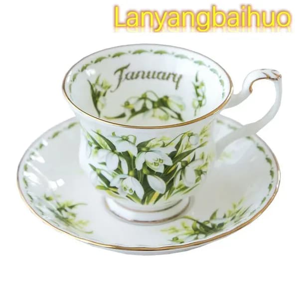 Чайная пара Royal Albert. Серия "Цветок месяца". Англия. Костяной фарфор. Клеймо 70-е гг. Сузуран в мае