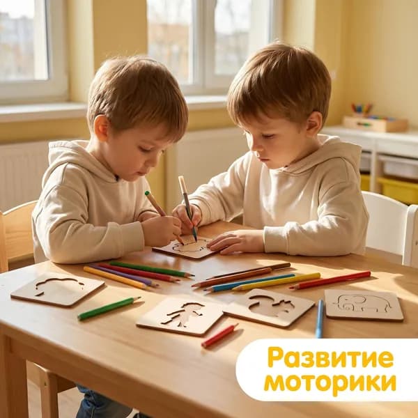 игровой набор для детей монтессори деревянные шаблоны для рисования 20 штук