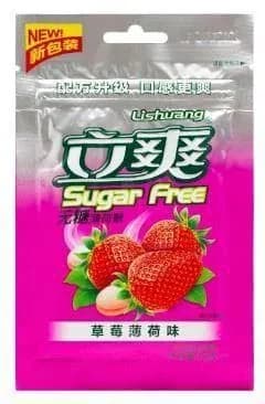 Конфеты Lishuang Sugar Free Клубника-Мята 15 гр Китай