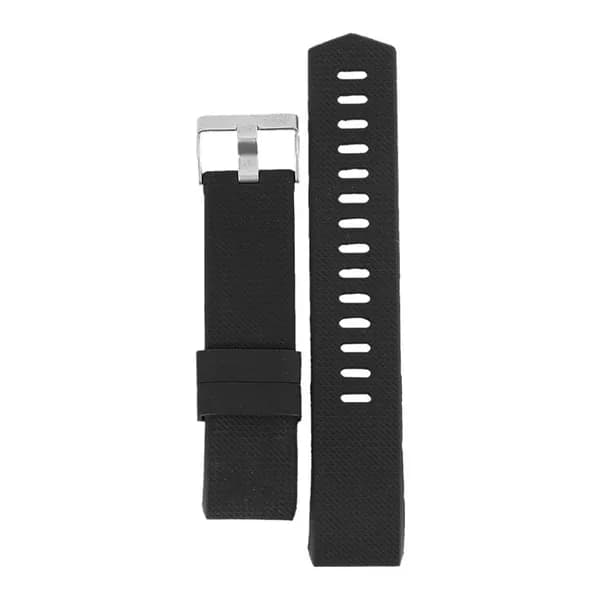 Сменный ремешок для Fitbit Charge 2, гибкий силиконовый браслет, черный / с нержавеющей застежкой