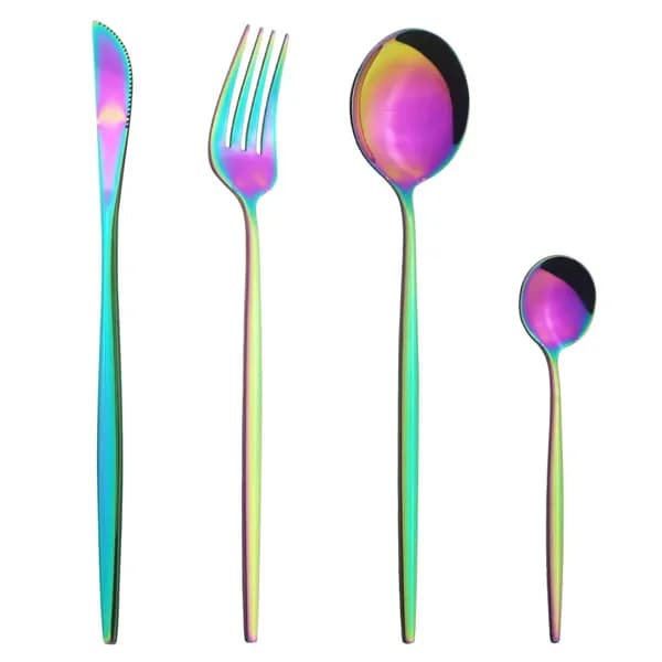 Набор столовых приборов 4 предм. разноцветный