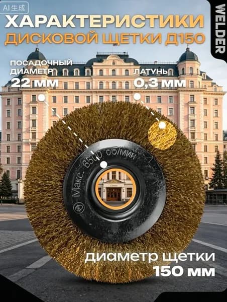 Корщетка 150 x 0.3 x 22