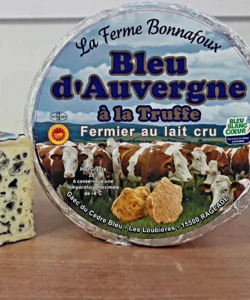 Сыр Блё Овернь с плесенью и трюфелем (BLEU d'Auvergne a la truffe), 300гр. Франция.