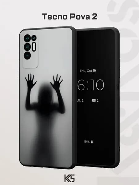 Чехол на Tecno Pova 2 с принтом Тень за стеклом