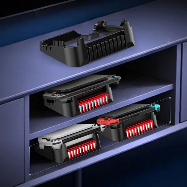 Органайзер-подставка для Switch 2 и OLED (горизонтальная), чёрный, до 10 карт