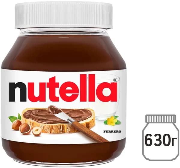 Паста ореховая с добавлением какао Nutella, 630 г