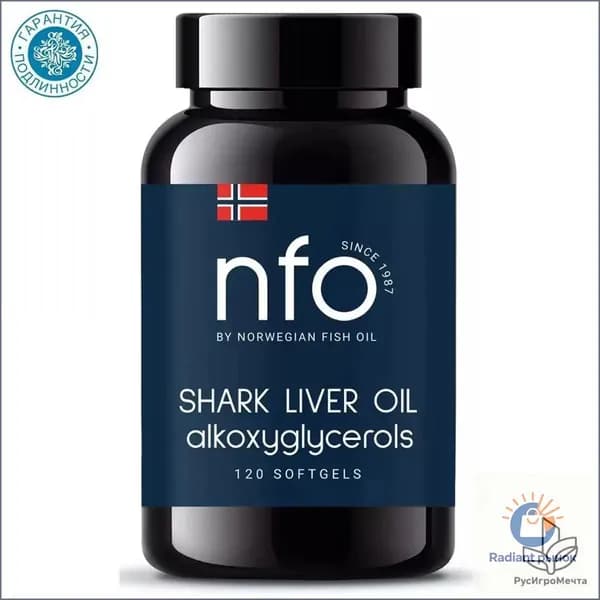 Norwegian Fish Oil Комплекс из жира печени акулы с Омега 3, 120 капсул