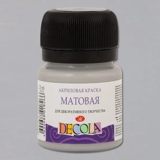 Акриловая краска матовая цвет №814 Серая 20мл Decola