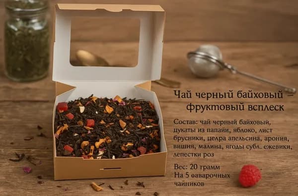 Черный черный байховый фруктовый, подарочный