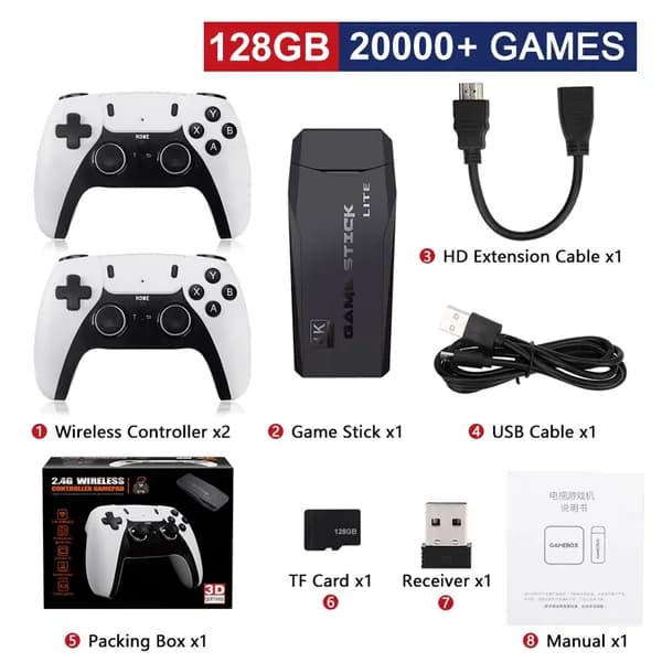 Игровая консоль M8 PRO: 40 эмуляторов, 128 ГБ, HDMI
