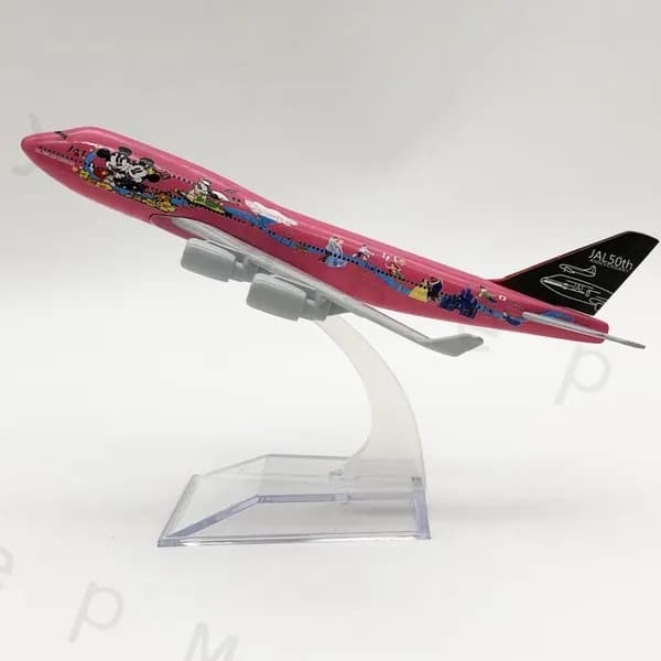 Модель самолета металлический 16см. Mickey Aviation B747, на подставке
