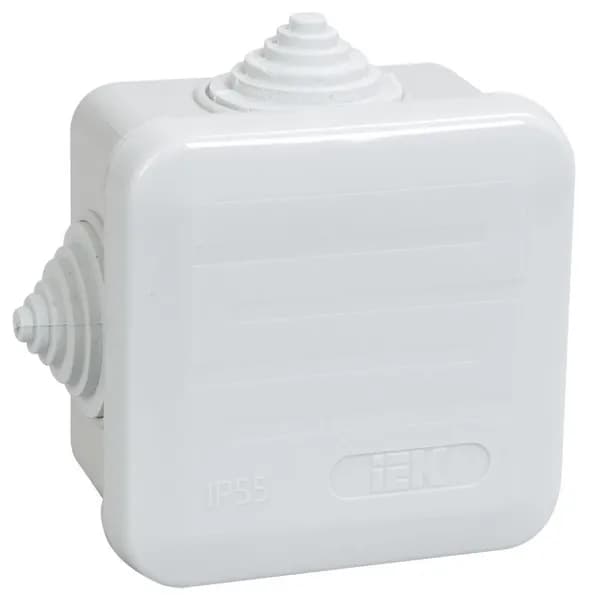 Распаячная коробка IEK 70х70х40 мм, IP44, КМ41236, 4 гермоввода