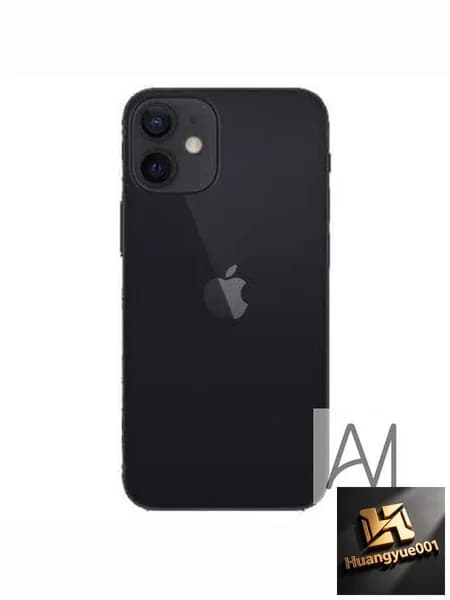 Макет смартфона iPhone 12 mini черного цвета (черный экран)