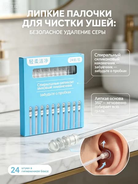 Инструмент для чистки ушей, носа, 24 шт.