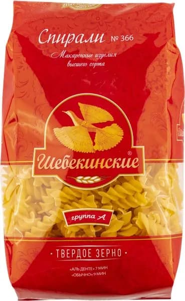 Макароны крупные Шебекинские спирали №366 МакПром м/у, 450 г