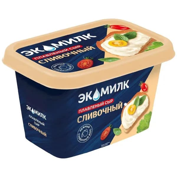 Сыр плавленый Экомилк Cливочный 55%, 350г