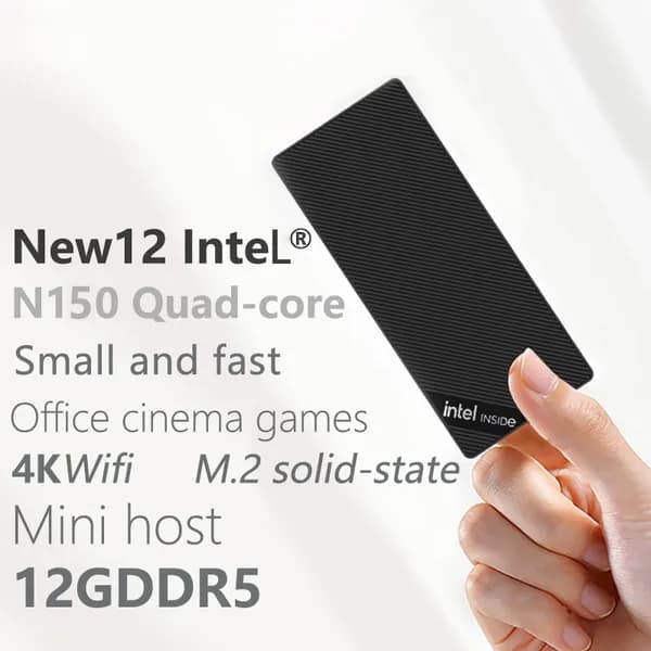 Мини-ПК ZX05 Twin Lake N150 (Intel N150, RAM 12 ГБ, SSD 128 ГБ, HDD 128 ГБ, Intel Graphics, Windows 11 Pro), синий