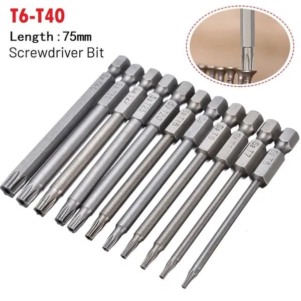 магнитная Головка 1шт -T40 для Отвертки Torx 75 мм Security Tamper Proof Star